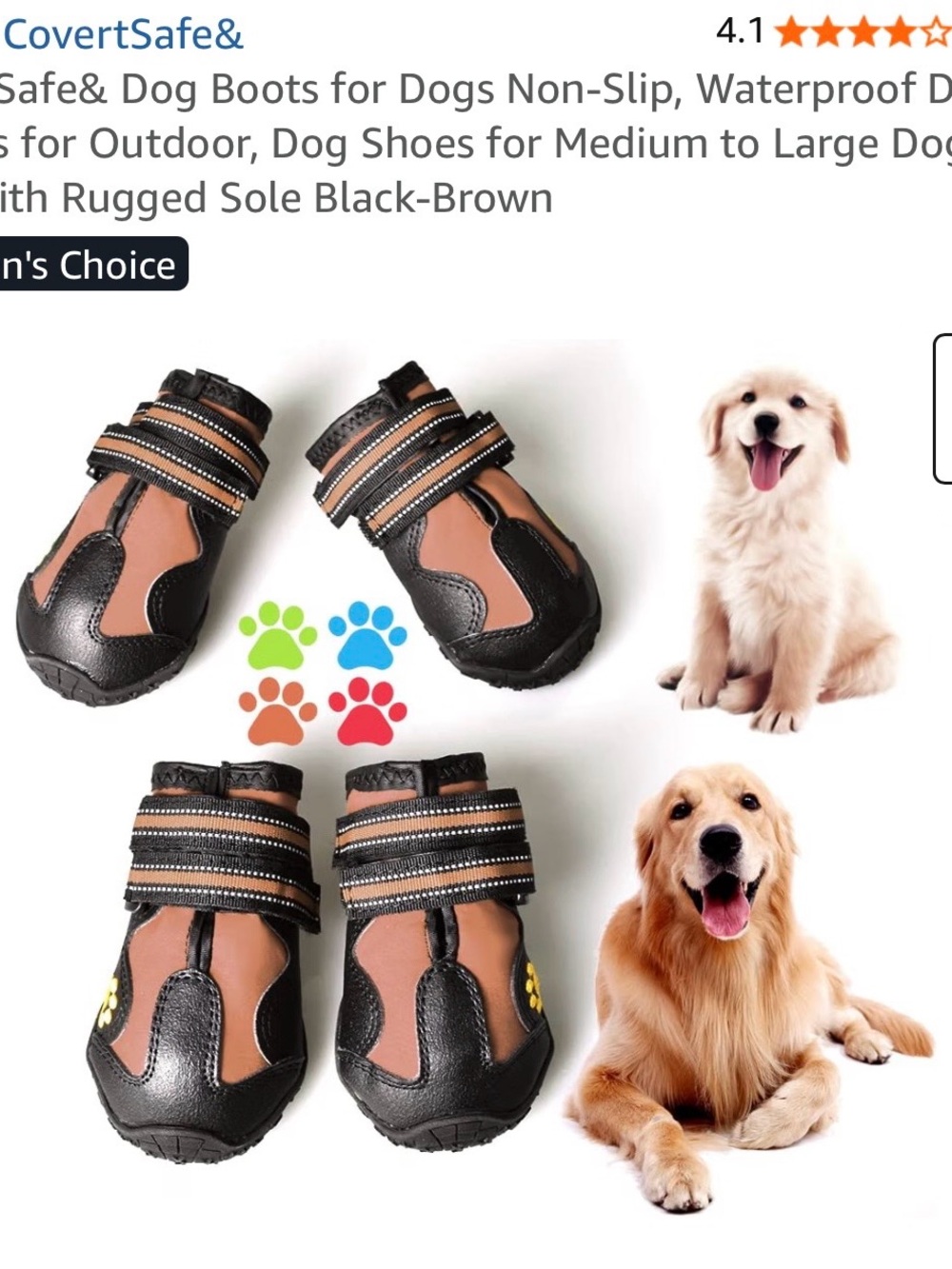 CovertSafe& Non-Slip, Waterproof Dog Boots